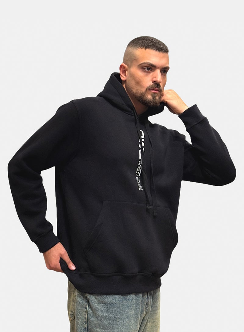 OWL UNISEX HOODIE OWL PRINTED  BLACK - Image 2